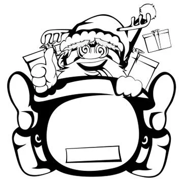 Santa Claus in action Stock Illustration