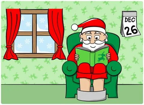 Santa claus after work Stock Illustration