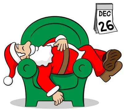 Santa claus after work Stock Illustration