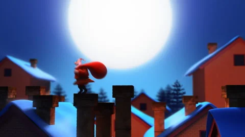 Santa Claus with bag - Computer Animation Stock Footage 43865771
