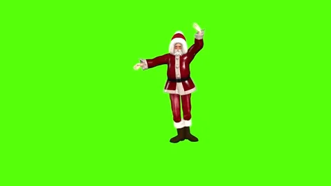 Santa Claus Ballet Dance Green Screen Animation Seamless Loop Stock Footage 296057866