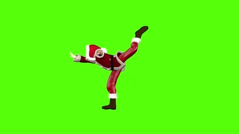 Santa Claus Ballet Dance Green Screen Animation Seamless Loop Stock Footage 296058341
