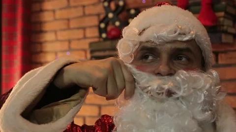 Santa Claus with a beard Stock Footage 83251692