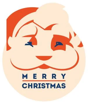 Santa claus with beard minimalistic vector illustration Stock Illustration