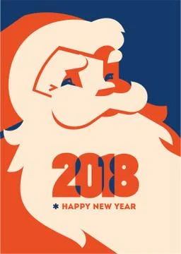 Santa claus with beard minimalistic vector illustration Stock-Illustration
