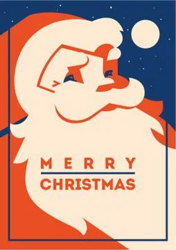 Santa claus with beard minimalistic vector illustration Stock Illustration