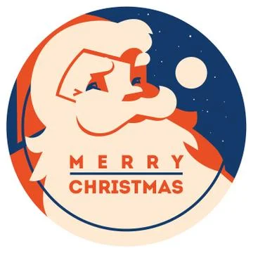 Santa claus with beard minimalistic vector illustration Stock Illustration