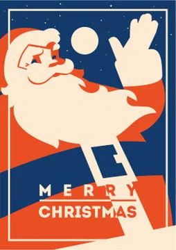 Santa claus with beard minimalistic vector illustration Stock-Illustration