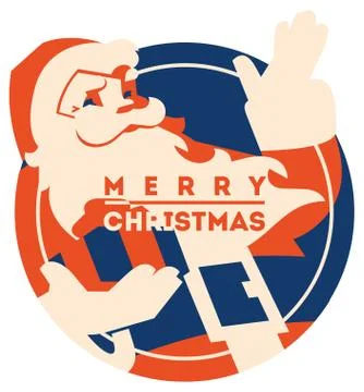 Santa claus with beard minimalistic vector illustration Stock Illustration