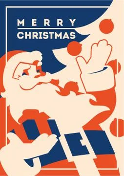 Santa claus with beard minimalistic vector illustration Stock-Illustration
