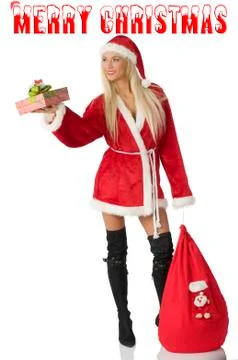 Santa claus with beg Foto stock