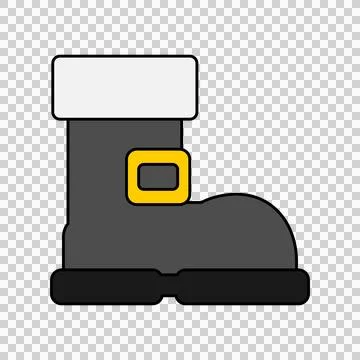 Santa Claus boot flat icon for Christmas graphic design. Stock Illustration