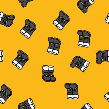 Santa claus boots vector seamless pattern Stock Illustration