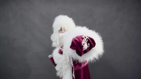 Santa claus boxing at the camera Stock Footage 76318523