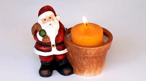 Santa claus with a candle Stock Footage 35791467