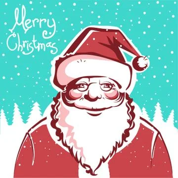 Santa Claus card with text. Vector Stock Illustration