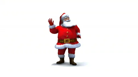 Santa Claus Character doing a fun and funky dance, seamless loop. animation Stock Footage