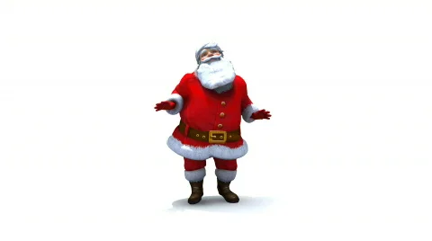 Santa Claus character doing a fun and funky dance seamless loop. Version2 Stock Footage
