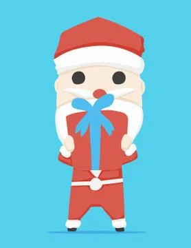 Santa claus character  Gift Box and icon cartoon ,vector illustration Stock Illustration