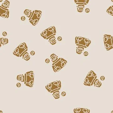 Santa claus checking his list glyph seamless pattern Stock Illustration