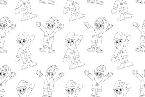 Santa Claus Christmas Coloring Pattern Stock Illustration
