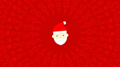 Santa claus Christmas icon pattern circle shape rotate moving illustration Video stock 95034059