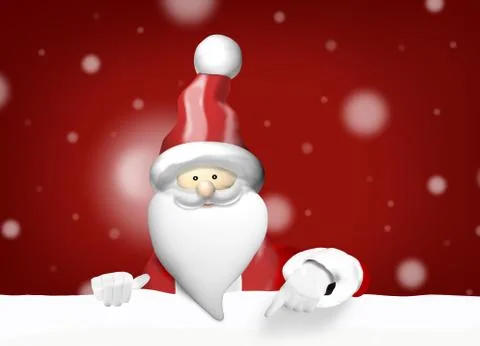 Santa Claus christmas pointing to Stock Illustration