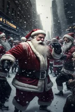 Santa Claus Crowd Stock Illustration