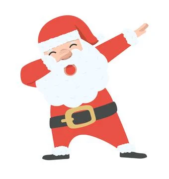 Santa Claus Dabbing Dance vector cartoon Stock Illustration