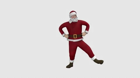 Santa Claus dance - 3d render looped with alpha channel. Stock Footage 221009963