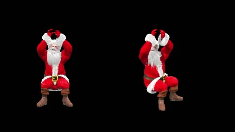 Santa claus Dance, with Alpha matte. Stock Footage 138280691