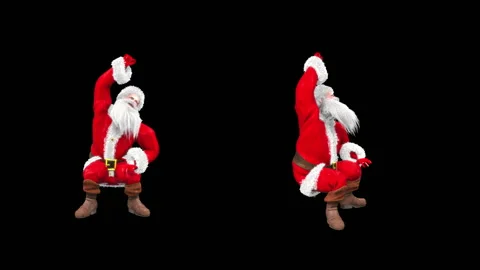 Santa claus Dance, with Alpha matte. Stock Footage 138281593
