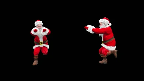 Santa claus Dance, with Alpha matte. Stock Footage 138281718