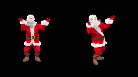 Santa claus Dance, with Alpha matte. Stock Footage 138281815
