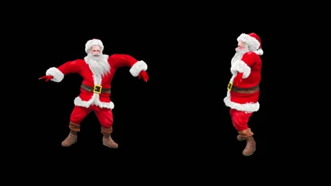 Santa claus Dance, with Alpha matte. Stock Footage 138281823