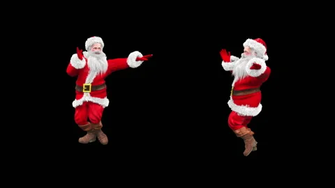 Santa claus Dance, with Alpha matte. Stock Footage 138281895