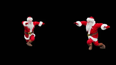 Santa claus Dance, with Alpha matte. Stock Footage 138282198