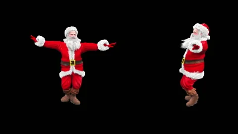 Santa claus Dance, with Alpha matte. Stock Footage 138282484