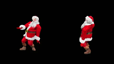 Santa claus Dance, with Alpha matte. Stock Footage 138282619