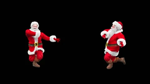 Santa claus Dance, with Alpha matte. Stock Footage 138282658