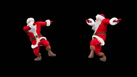 Santa claus Dance, with Alpha matte. Stock Footage 138282664