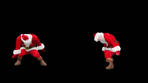 Santa claus Dance, with Alpha matte. Stock Footage 138282695