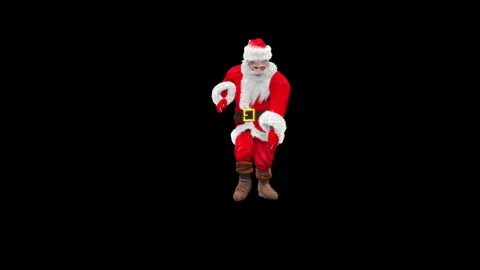 Santa claus Dance, with Alpha matte. Stock Footage 138282718
