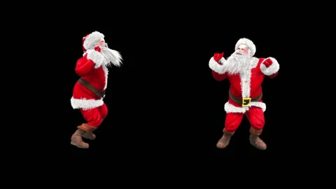 Santa claus Dance, with Alpha matte. Stock Footage 138282829
