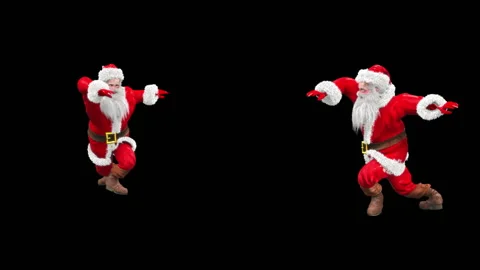 Santa claus Dance, with Alpha matte. Stock Footage 138282918