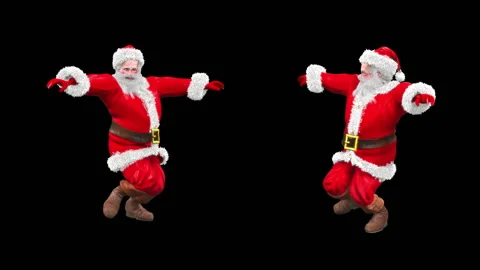 Santa claus Dance, with Alpha matte. Stock Footage 138283259