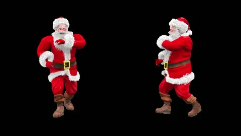Santa claus Dance, with Alpha matte. Stock Footage 138283539