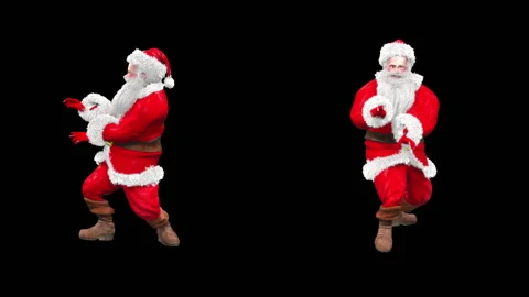 Santa claus Dance, with Alpha matte. Stock Footage 138283556