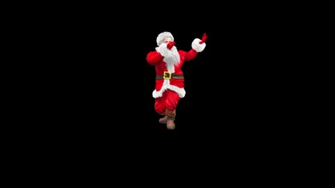 Santa claus Dance, with Alpha matte. Stock Footage 138283729