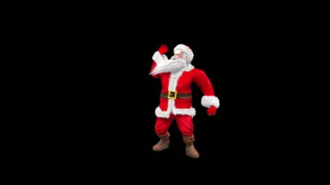 Santa claus Dance, with Alpha matte. Stock Footage 138283856